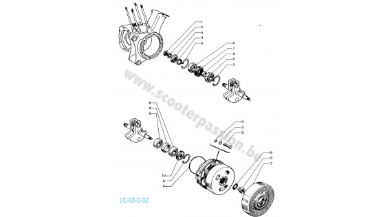 Voorcarter helf en lager Lambretta C
