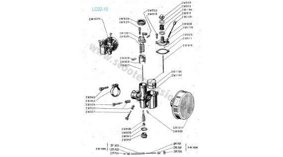 Carburateur en luchtfilter Lambretta B